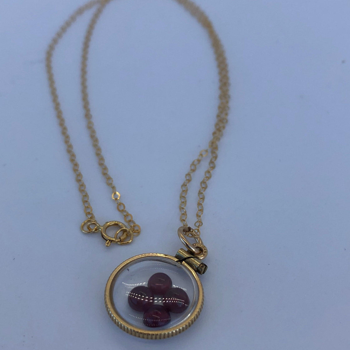 Vintage garnet shaker locket  12k gold w/ 1.6 ctw beautiful gems, january birthstone new old stock, 50 year old lockets limited supply