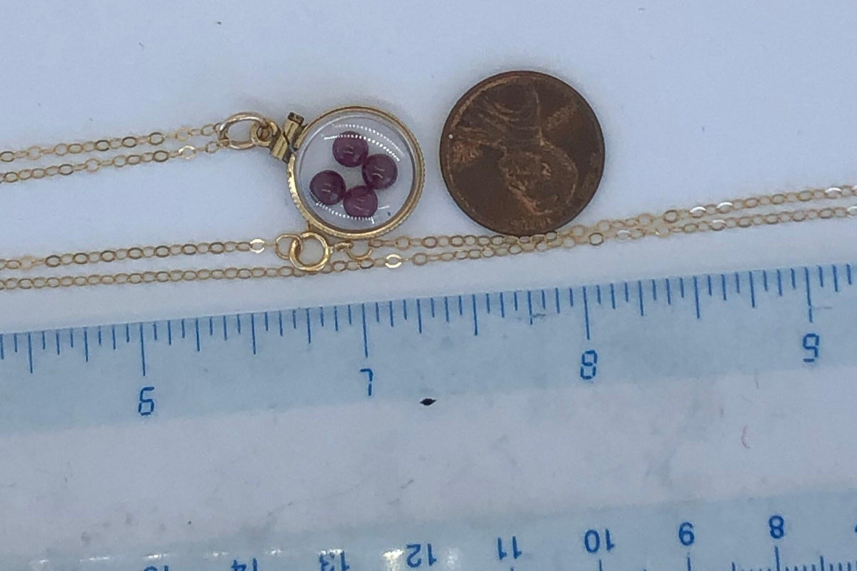Vintage garnet shaker locket  12k gold w/ 1.6 ctw beautiful gems, january birthstone new old stock, 50 year old lockets limited supply