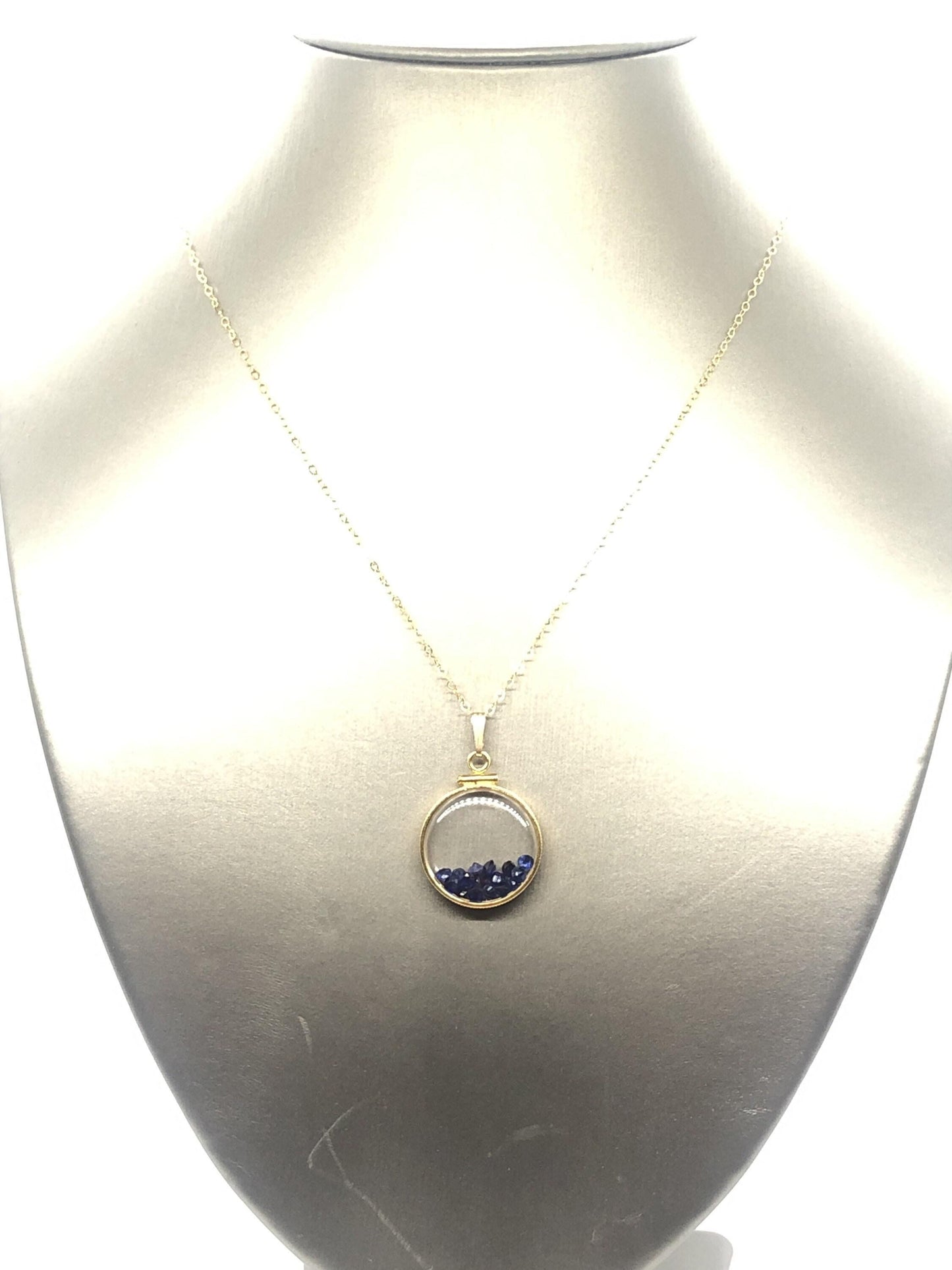 Handmade sapphire shaker locket 14k gf or silver filled w/ beautiful september birthstone, you can custom create a locket for mother’s day