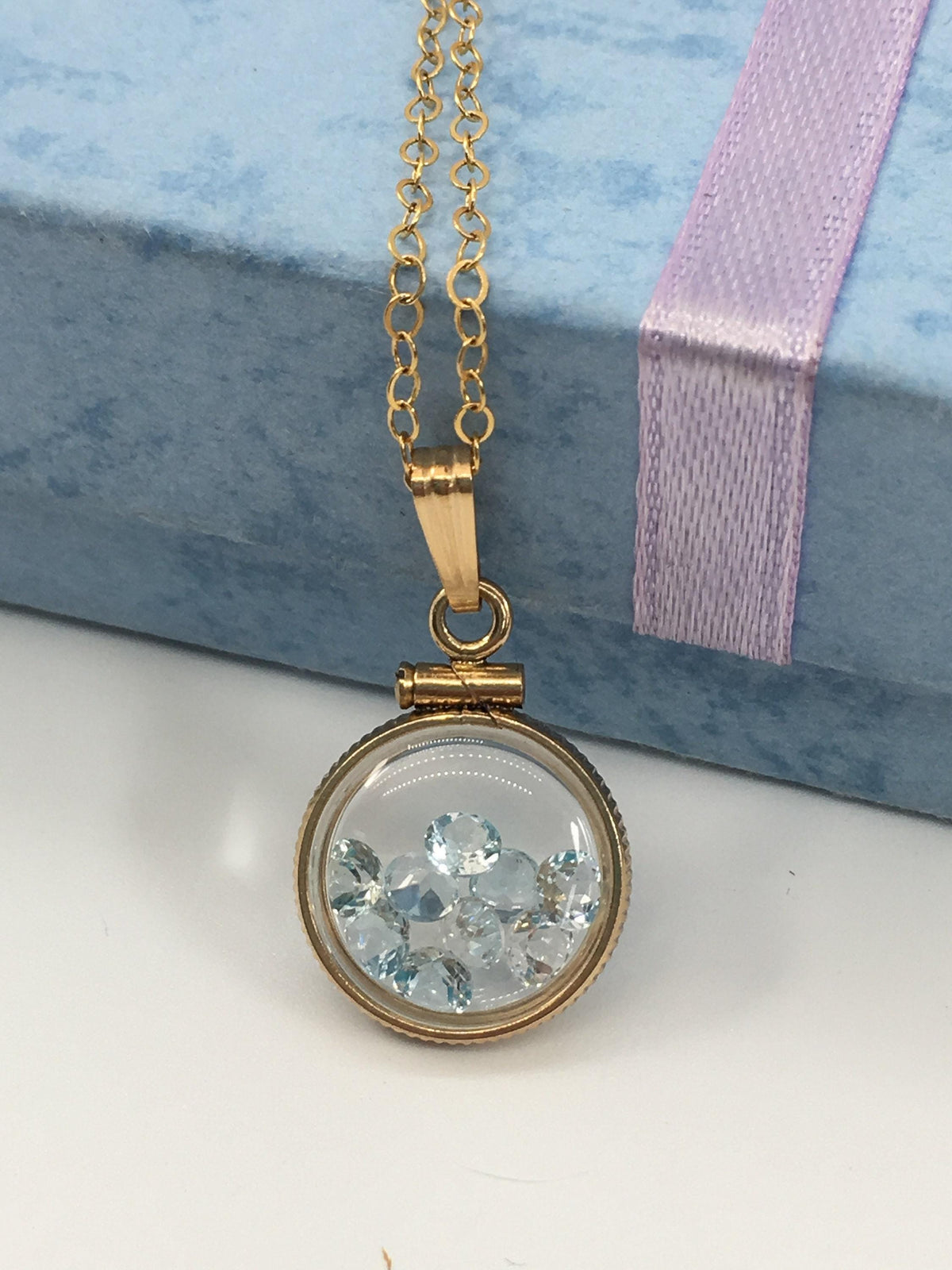 Diminutive  topaz  shaker locket 14k gold filled or sterling silver with beautiful november birthstone 0.9 tcw