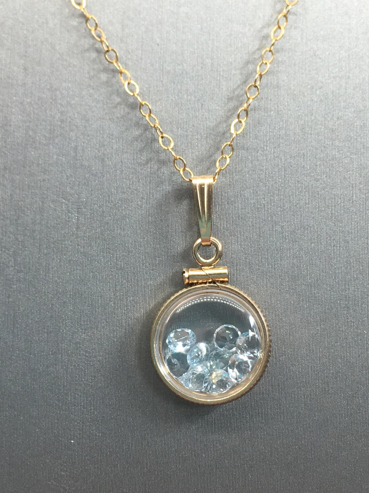 Diminutive  topaz  shaker locket 14k gold filled or sterling silver with beautiful november birthstone 0.9 tcw