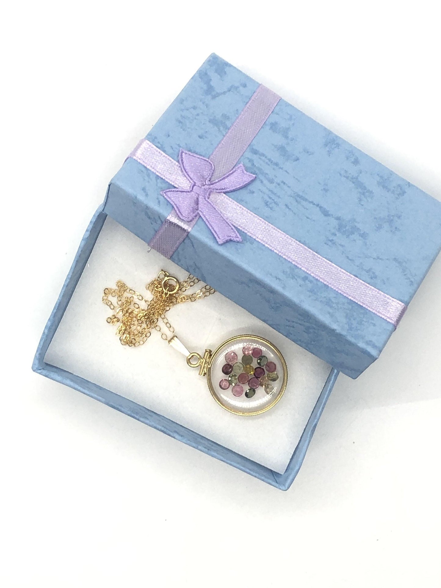Handmade tourmaline shaker locket 14k gold filled or silver w/beautiful october birthstone, you can custom create a locket for mother’s day
