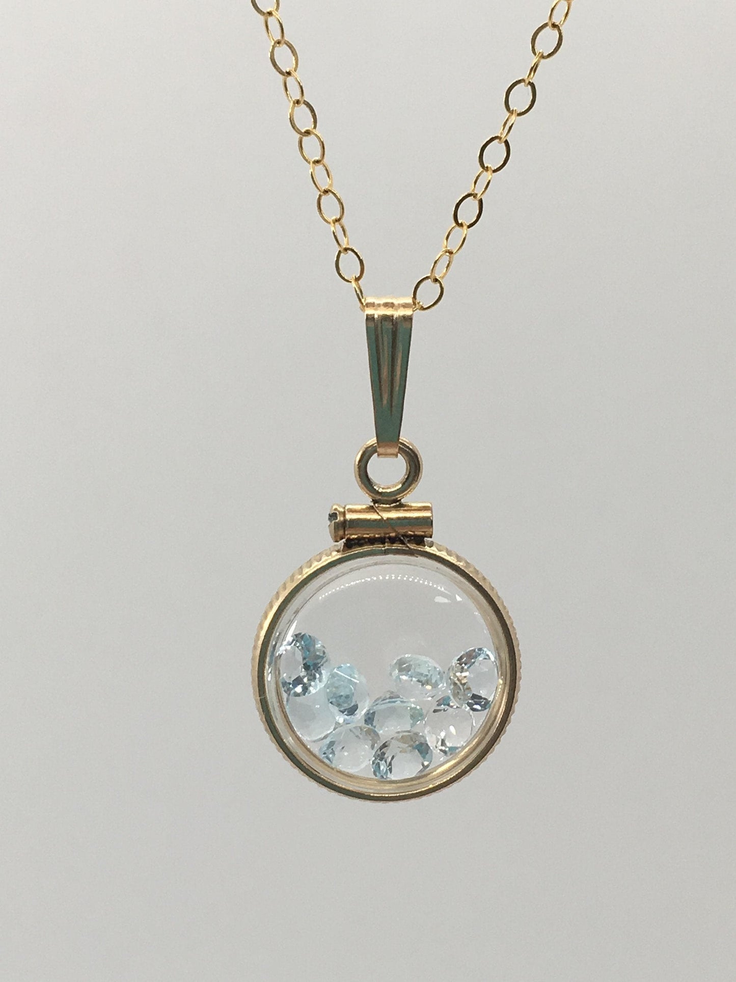 Diminutive  topaz  shaker locket 14k gold filled or sterling silver with beautiful november birthstone 0.9 tcw