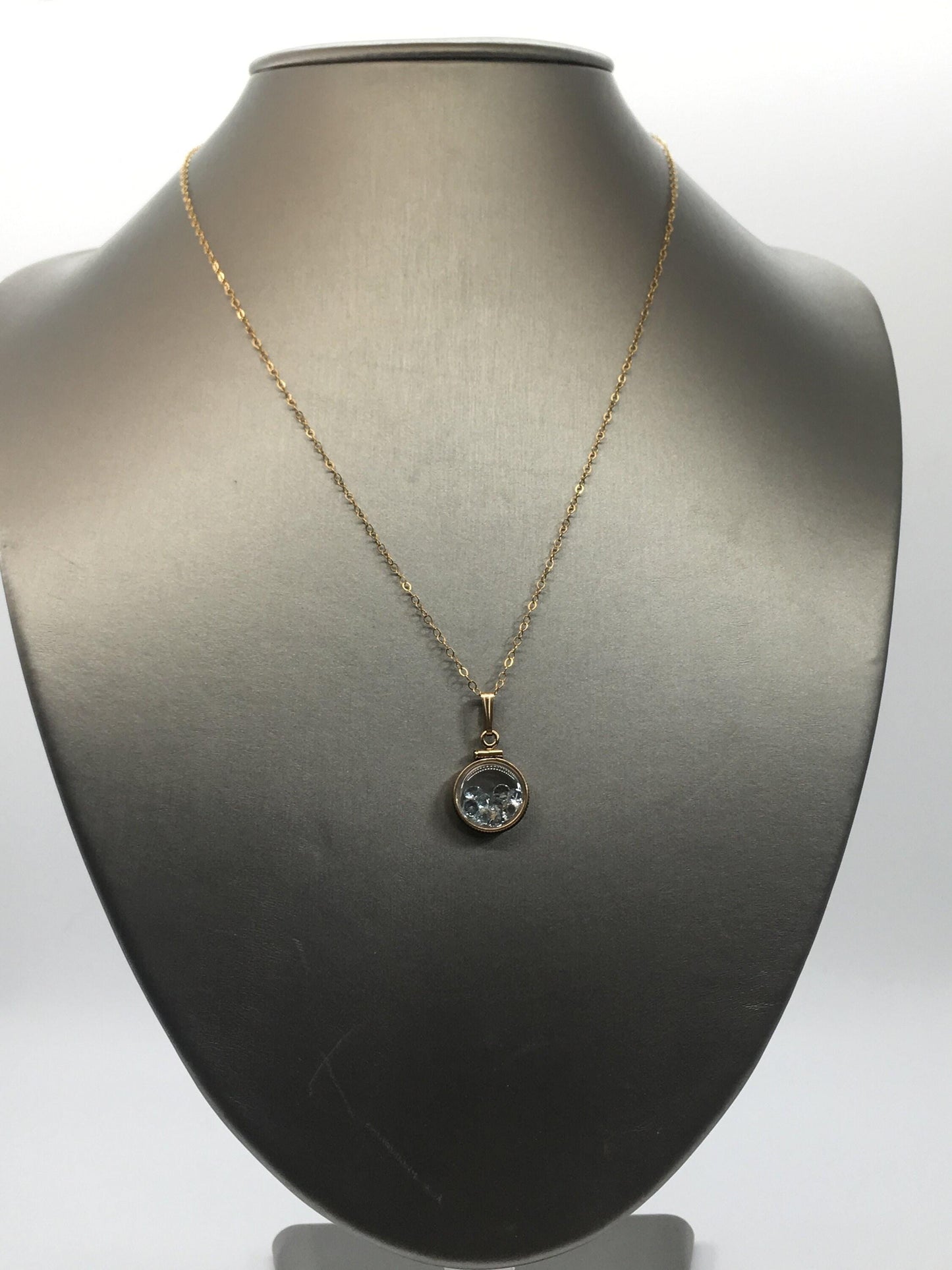 Diminutive  topaz  shaker locket 14k gold filled or sterling silver with beautiful november birthstone 0.9 tcw