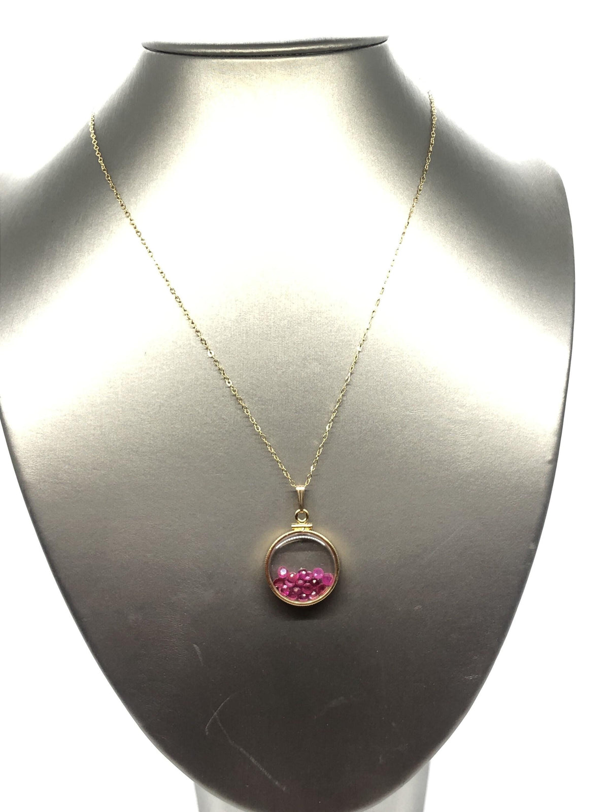 Handmade 3.0 tcw ruby shaker locket 14k gold filled/silver w/ beautiful july birthstone