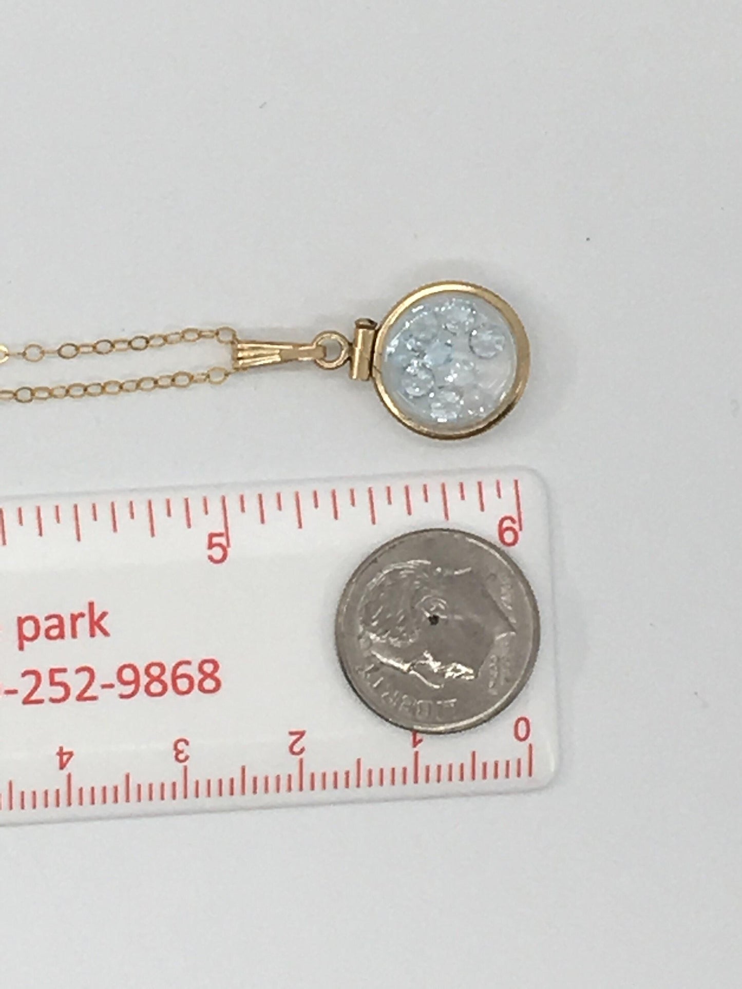 Diminutive  topaz  shaker locket 14k gold filled or sterling silver with beautiful november birthstone 0.9 tcw