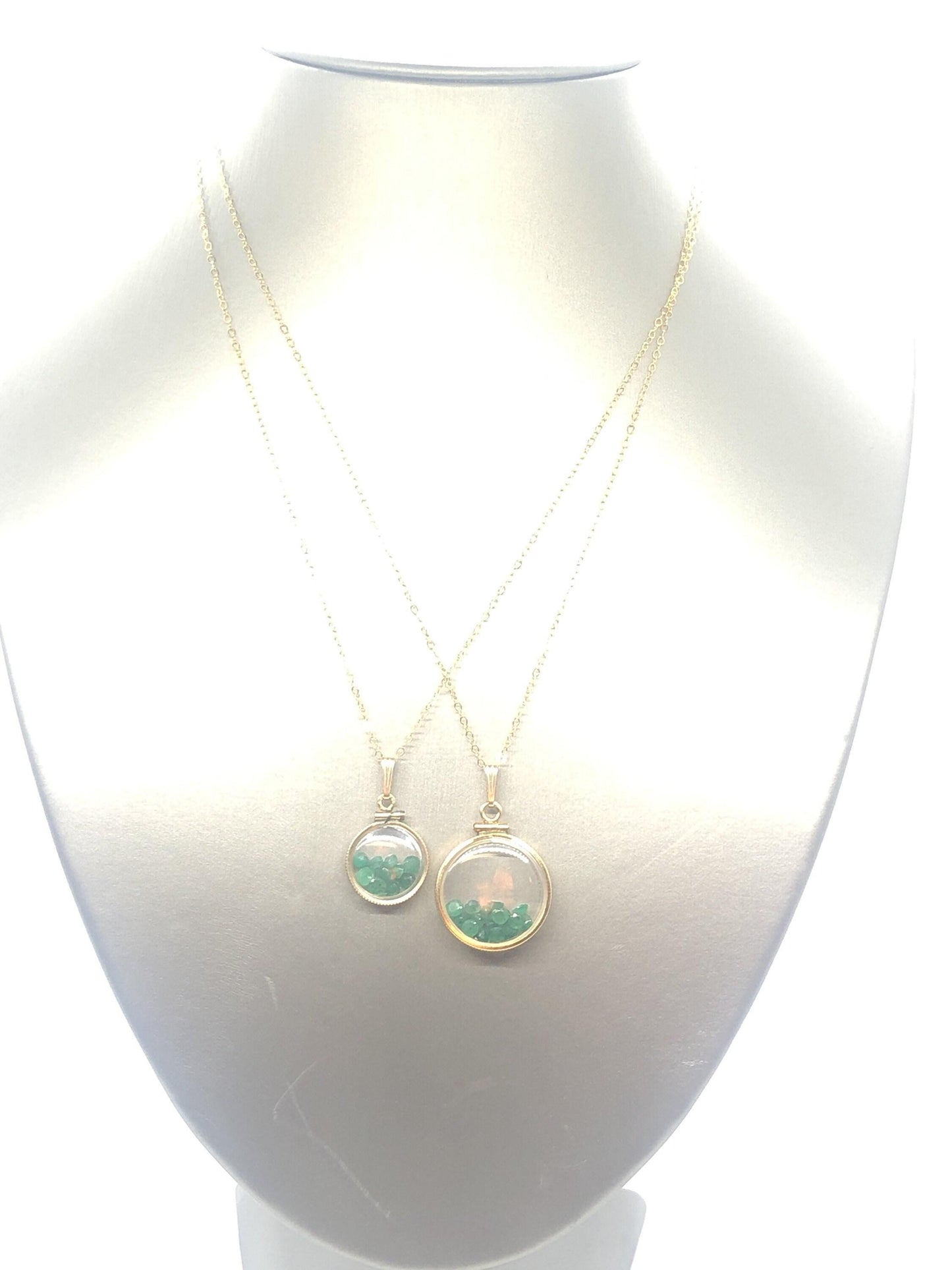 Vintage emerald shaker locket 14k gold filled, 50 year old new stock,  20mm or 15 mm customize one for your mother's day
