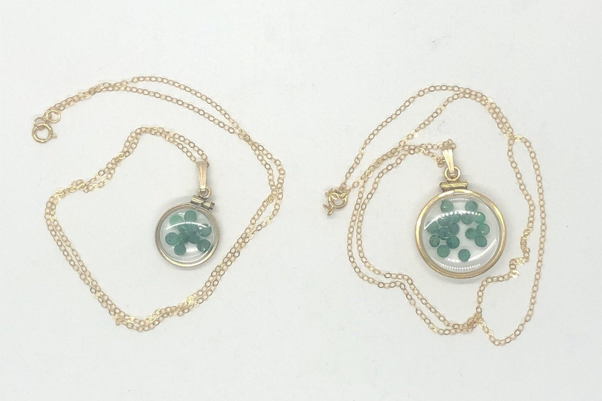 Vintage emerald shaker locket 14k gold filled, 50 year old new stock,  20mm or 15 mm customize one for your mother's day