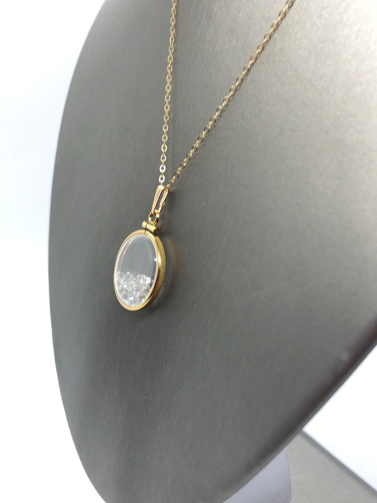 Vintage white topaz shaker locket 12k gold filled w/beautiful april birthstone, new old stock, you can custom create one for mother’s day