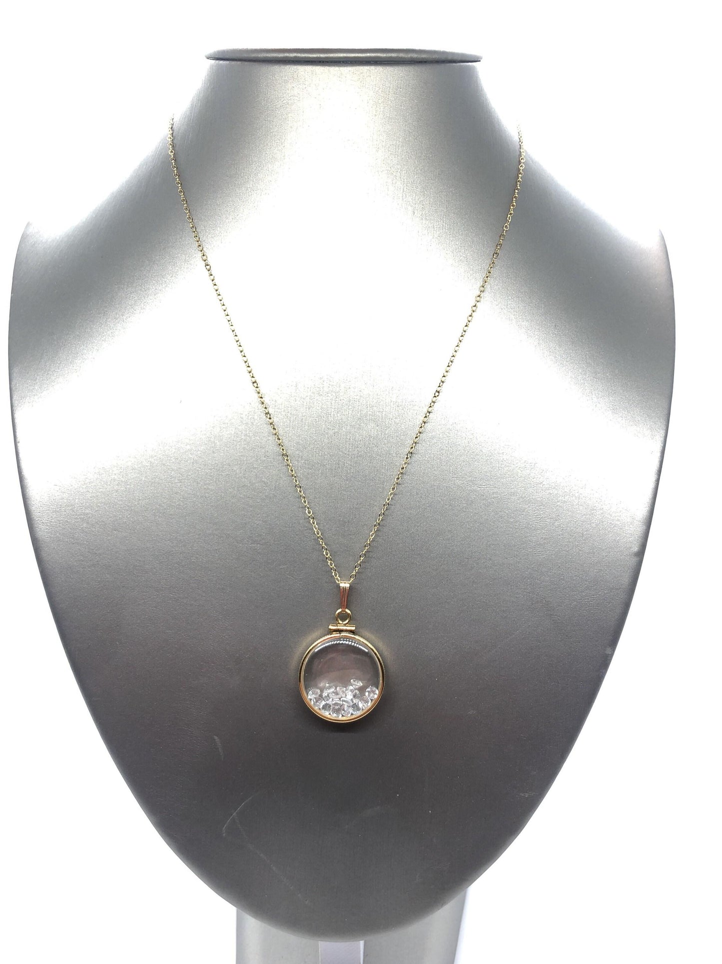 Vintage white topaz shaker locket 12k gold filled w/beautiful april birthstone, new old stock, you can custom create one for mother’s day