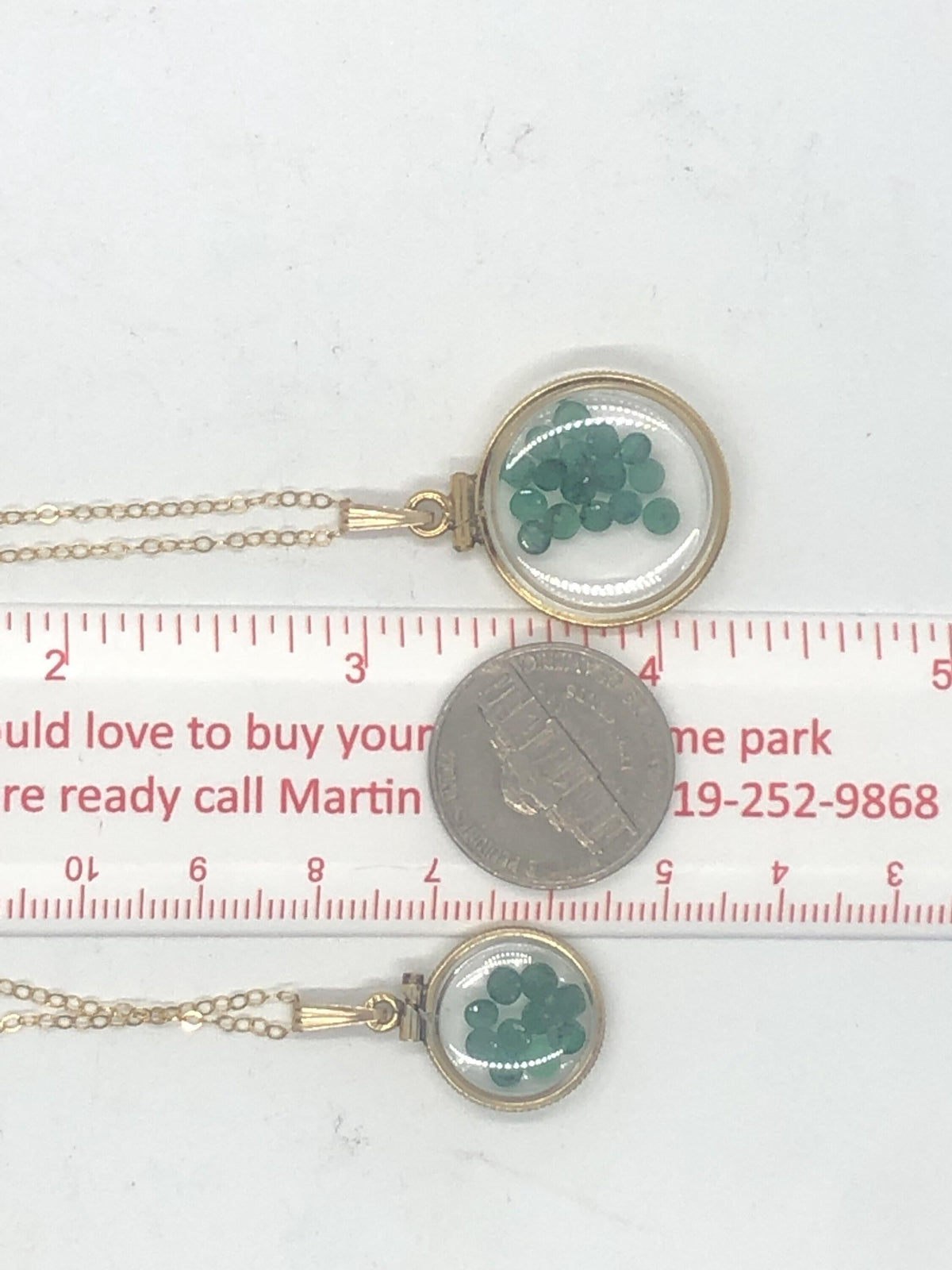 Vintage emerald shaker locket 14k gold filled, 50 year old new stock,  20mm or 15 mm customize one for your mother's day