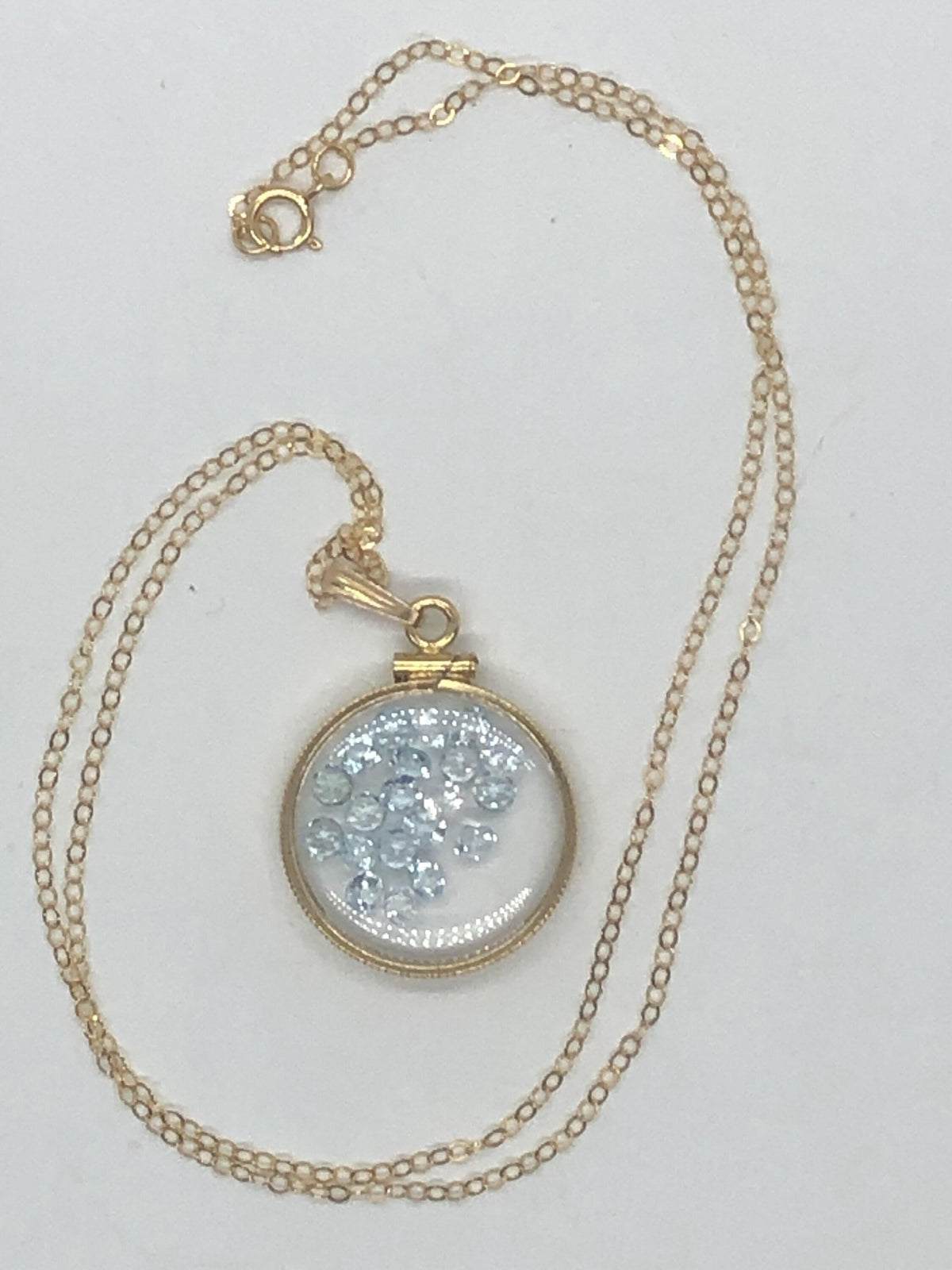 Handmade topaz  shaker locket 14k gold filled or silver with beautiful november birthstone, 2.0 tcw