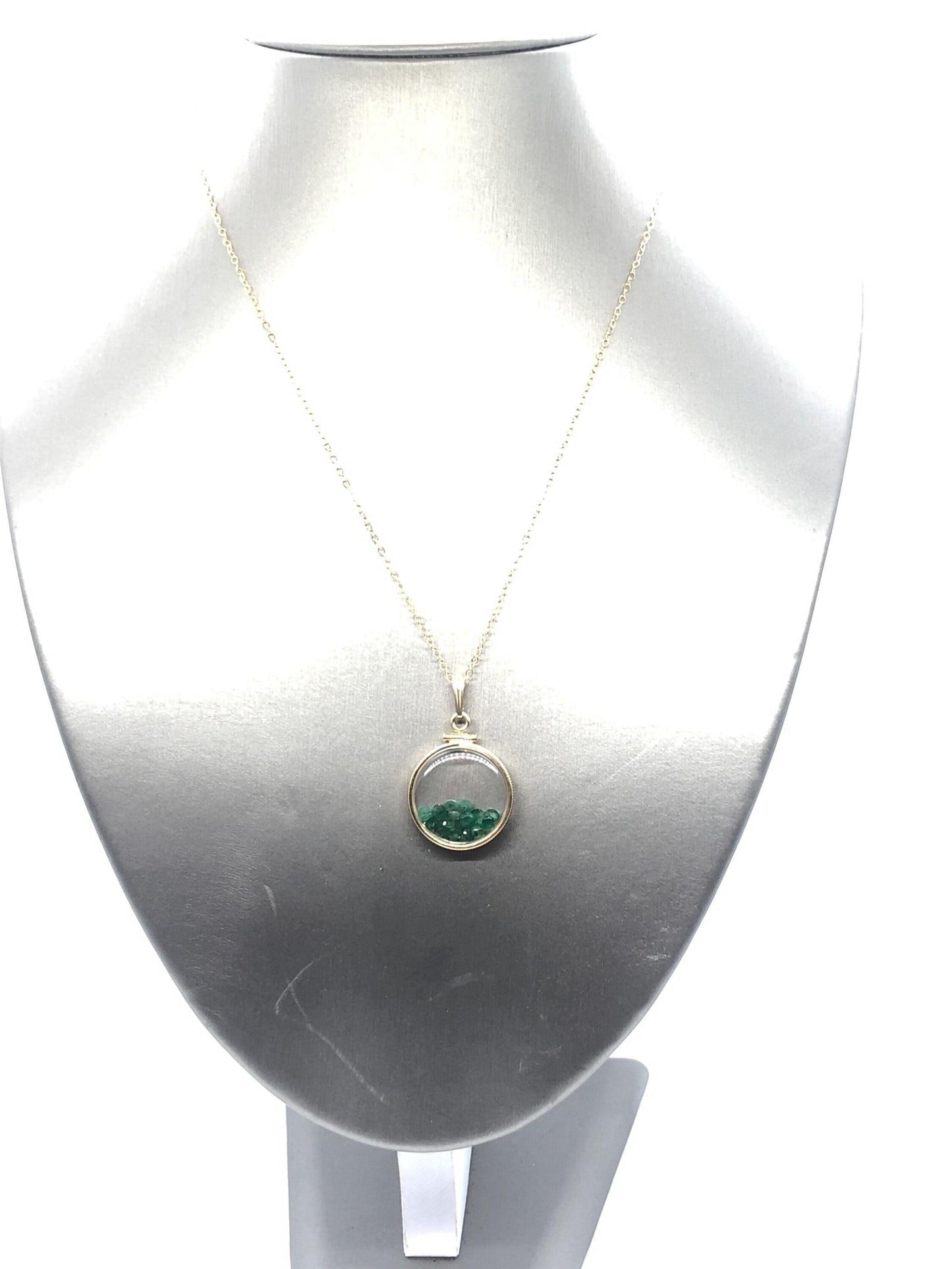 Handmade emerald shaker locket 14k gold filled with beautiful may birthstone, you can custom create a locket for mother’s day