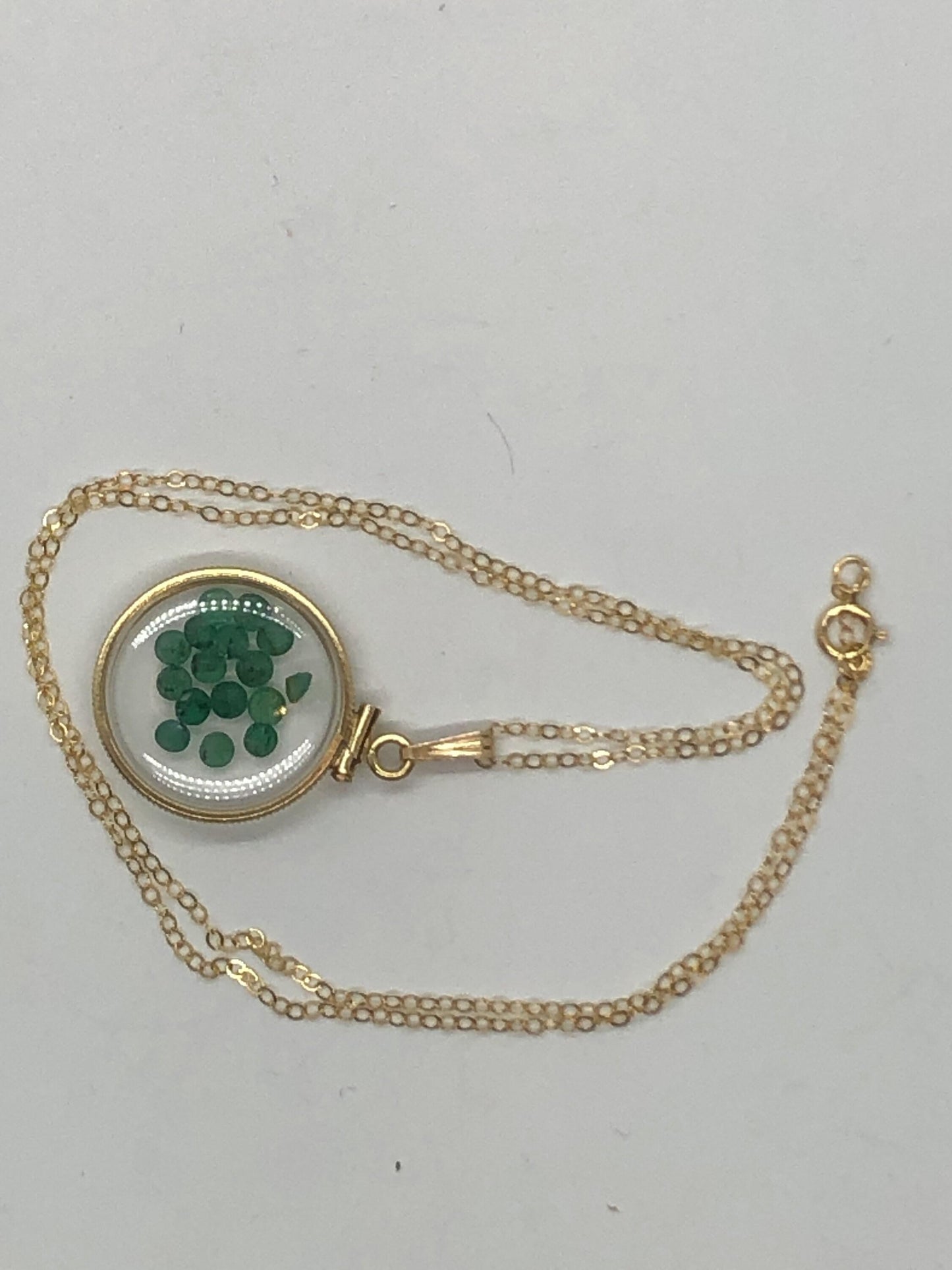 Handmade emerald shaker locket 14k gold filled with beautiful may birthstone, you can custom create a locket for mother’s day