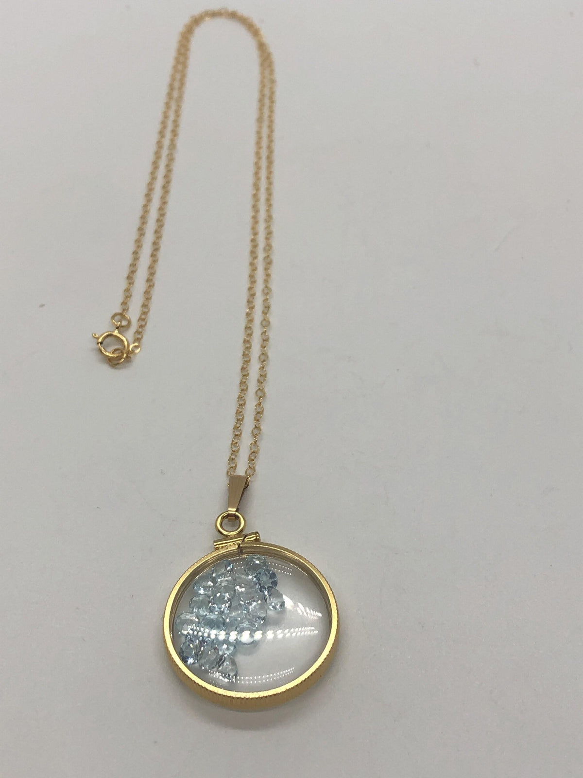 Handmade topaz  shaker locket 14k gold filled or silver with beautiful november birthstone, 2.0 tcw