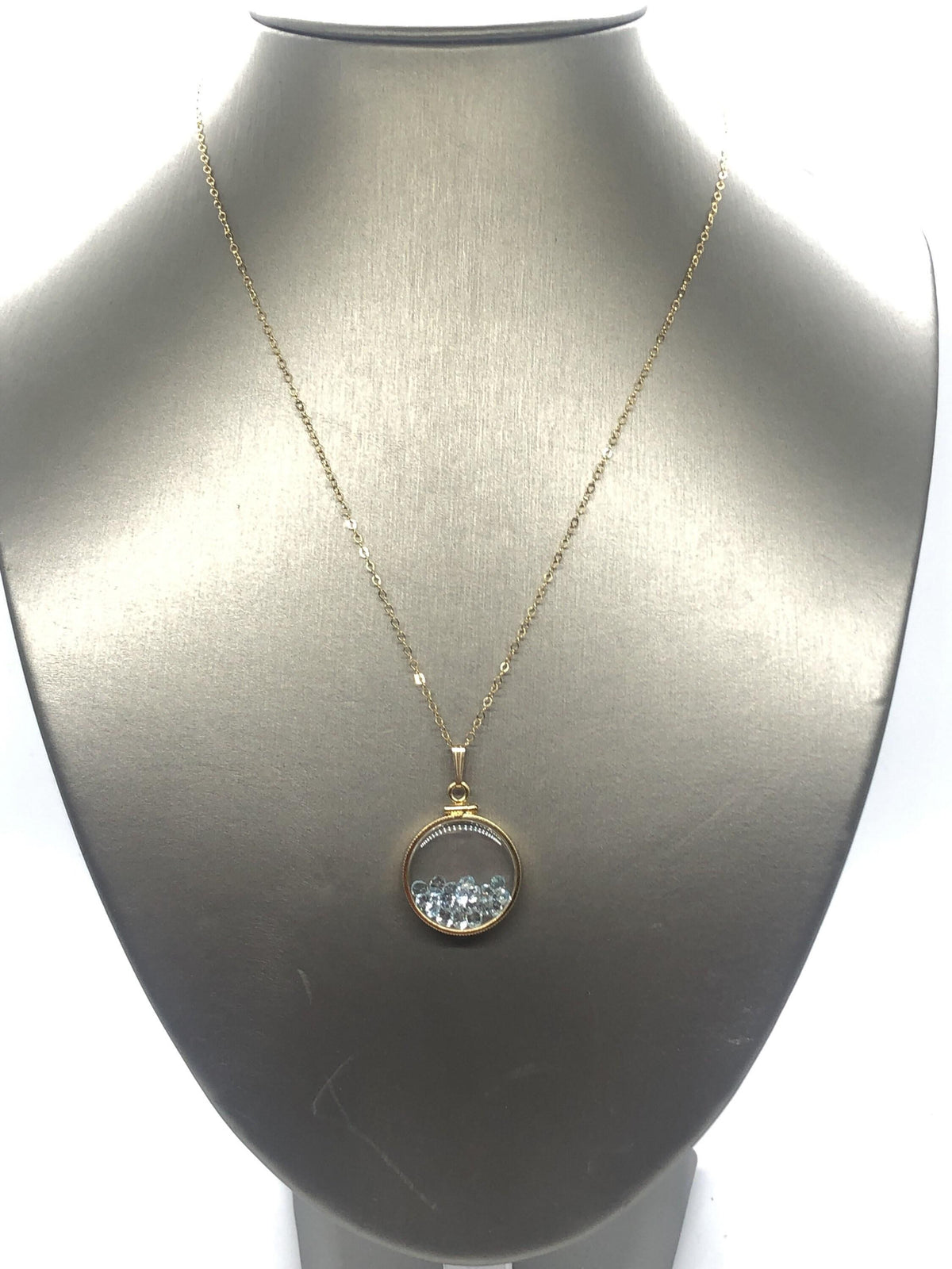 Handmade topaz  shaker locket 14k gold filled or silver with beautiful november birthstone, 2.0 tcw
