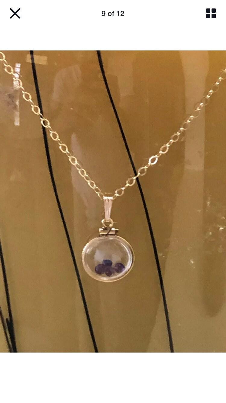 Vintage amethyst  shaker locket gold filled with beautiful loose  gemstone cabochons, hand made new old stock
