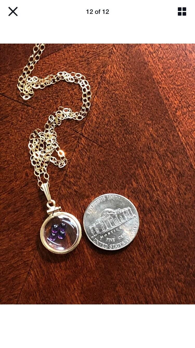 Vintage amethyst  shaker locket gold filled with beautiful loose  gemstone cabochons, hand made new old stock