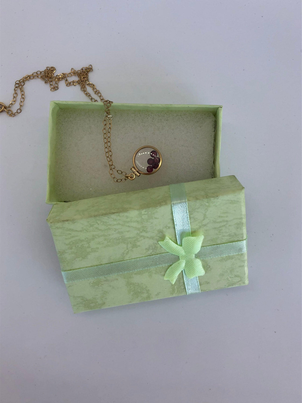 Dainty handmade garnet shaker locket ,14k gold filled w .91 ctw of  gems, january birthstone customize one for your mother's day? just ask