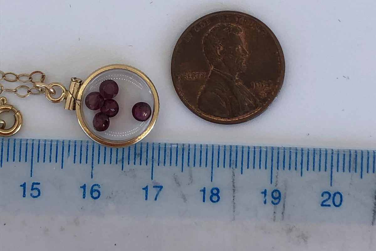 Dainty handmade garnet shaker locket ,14k gold filled w .91 ctw of  gems, january birthstone customize one for your mother's day? just ask