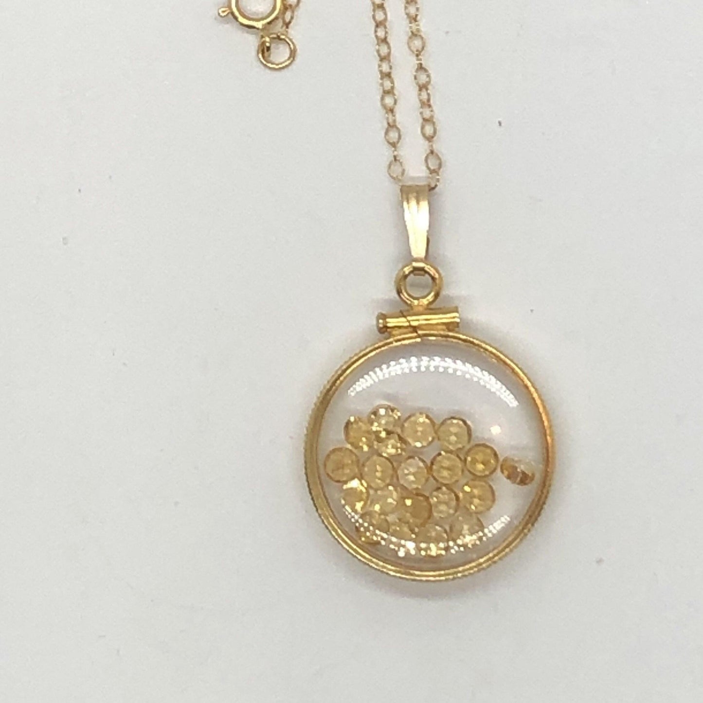 Handmade citrine shaker locket 14k gold filled with beautiful november birthstone. you can custom create one for mother’s day ask