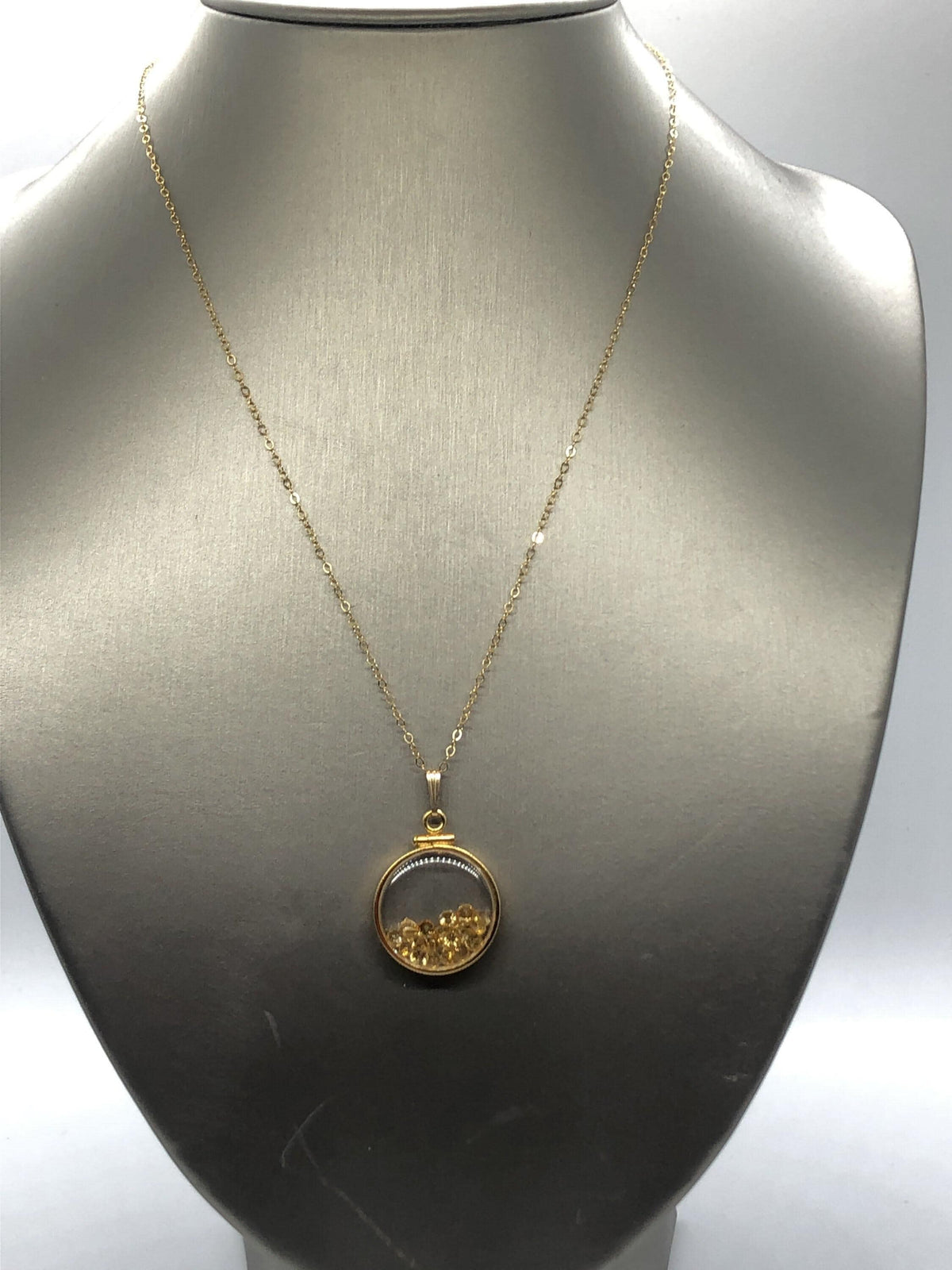 Handmade citrine shaker locket 14k gold filled with beautiful november birthstone. you can custom create one for mother’s day ask