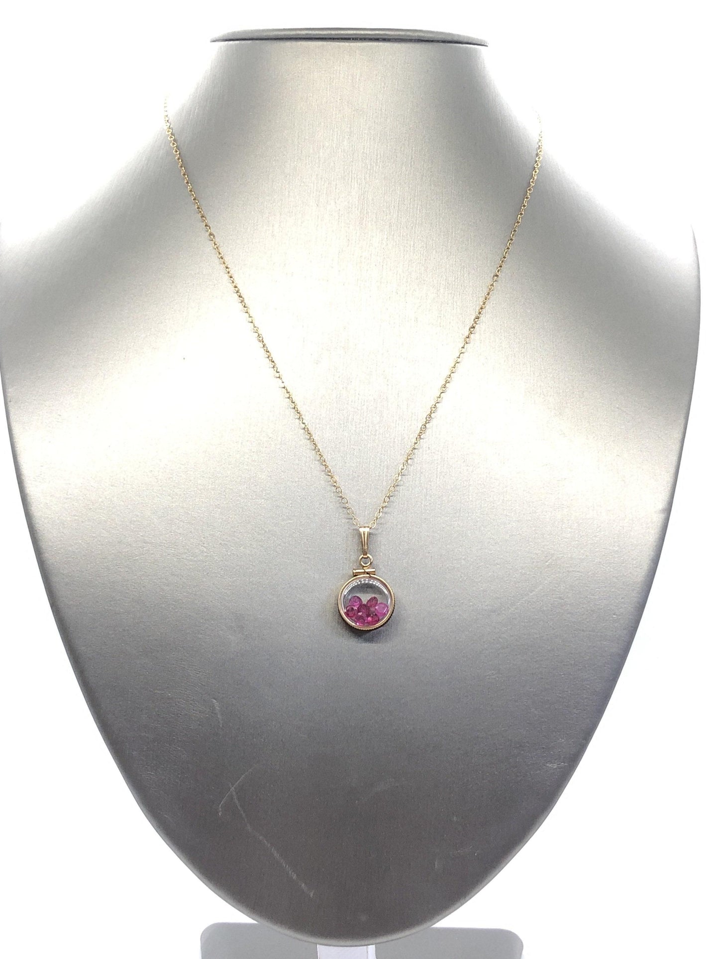 Handmade ruby shaker locket 14k gold filled or silver silver with beautiful july birthstone, 1.26 tcw