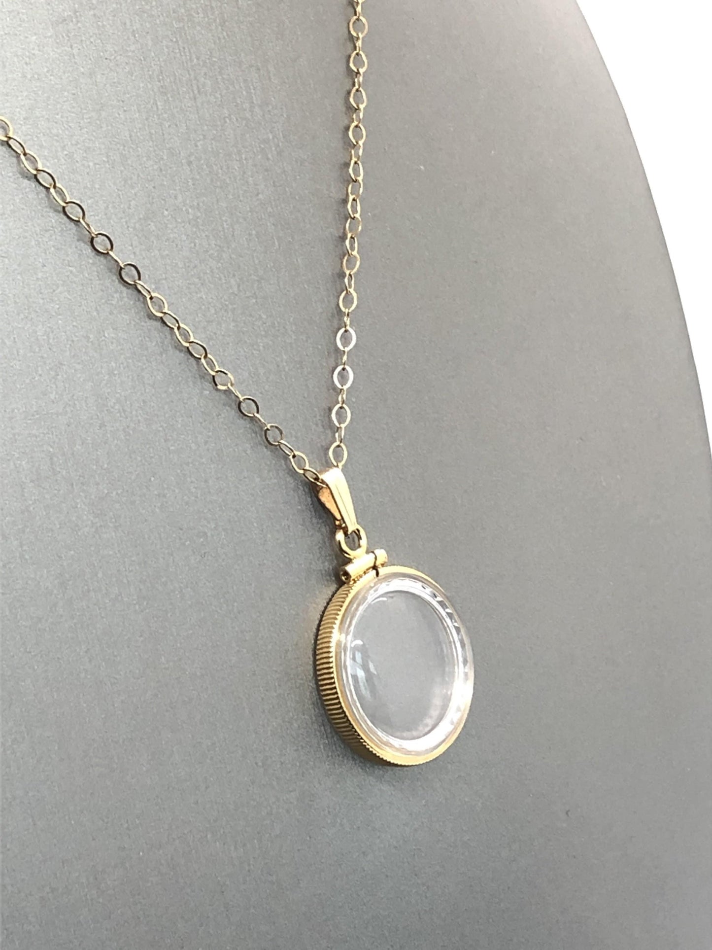 Empty diamond edge handmade 14k gold filled shaker locket nickel size w/ free  screwdriver. fill it with treasure. customizable