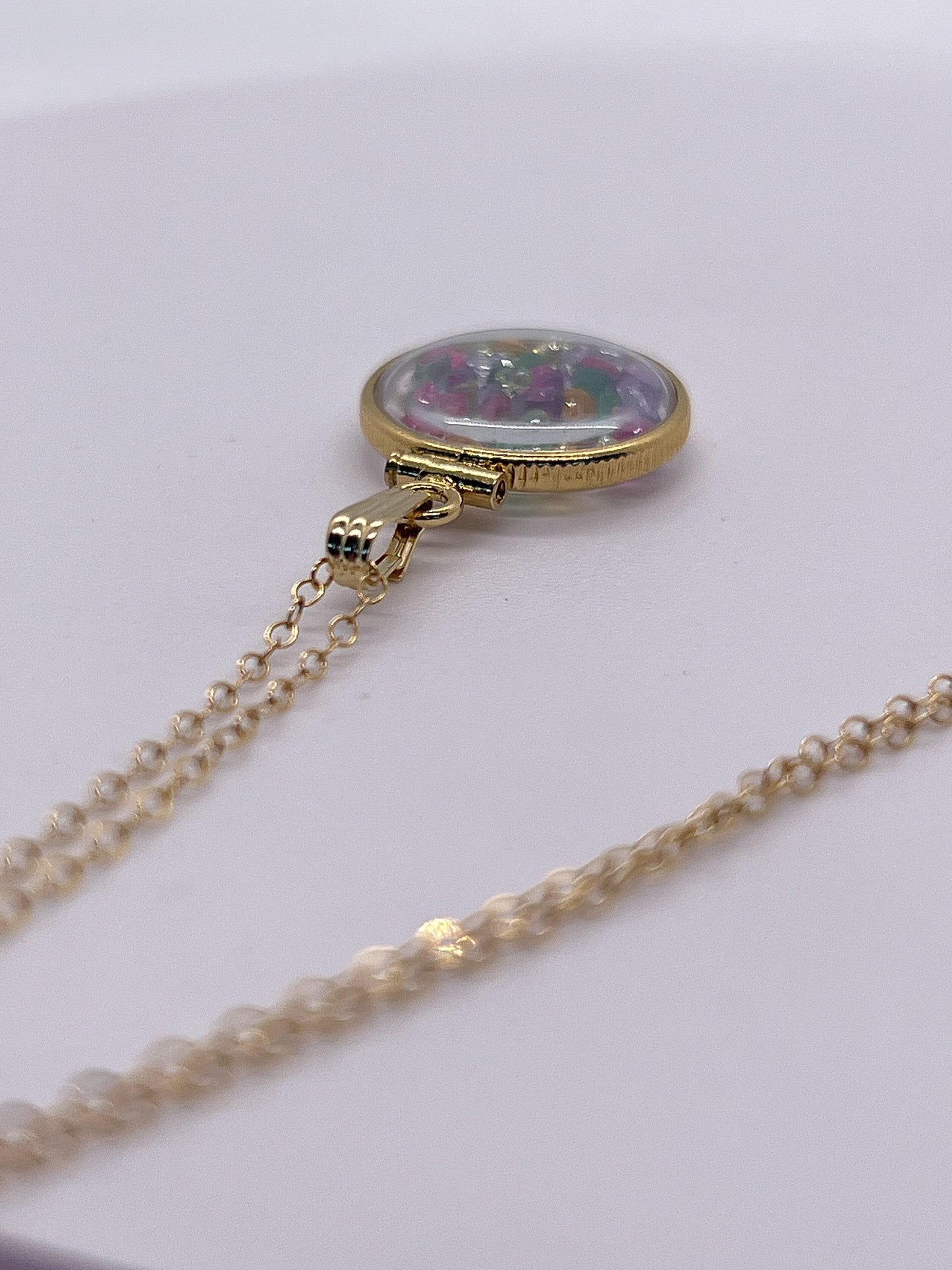 14k solid gold handmade dime size ruby, tanzanite, amethyst, emerald, peridot, citrine shaker locket artistic series, beautiful mix