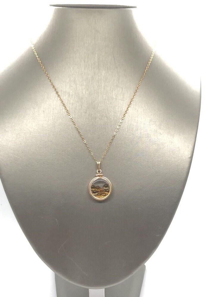 Handmade dime size citrine shaker locket 14k gold filled with beautiful november birthstone. you can custom create a locket, just ask!