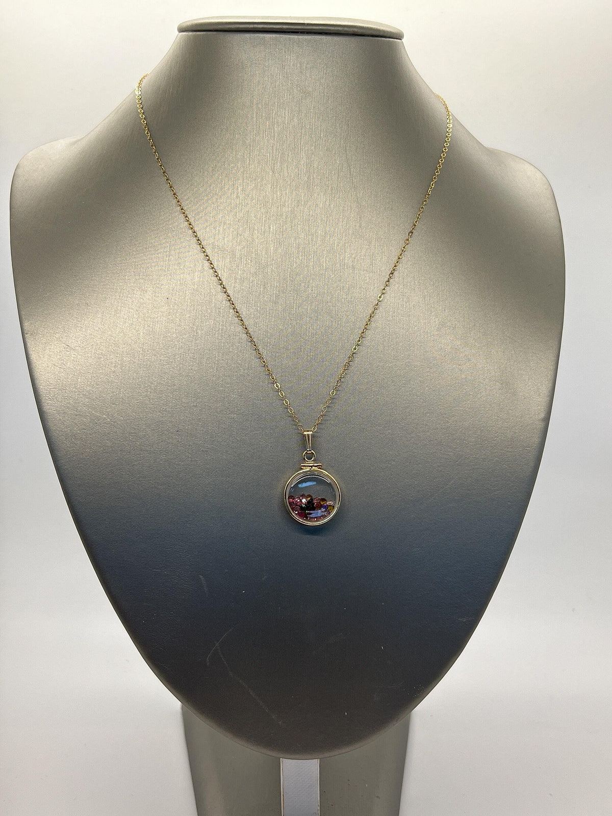 14k solid gold handmade dime sized ruby shaker locket with beautiful july birthstone, 1.95 tcw
