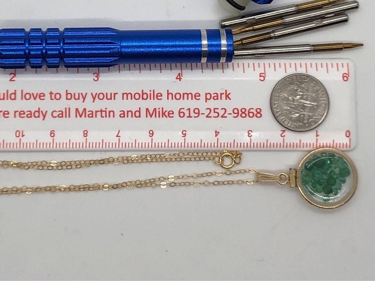 Handmade  dime size peridot shaker locket 14k gold filled beautiful august birthstone, 2.5 tcw