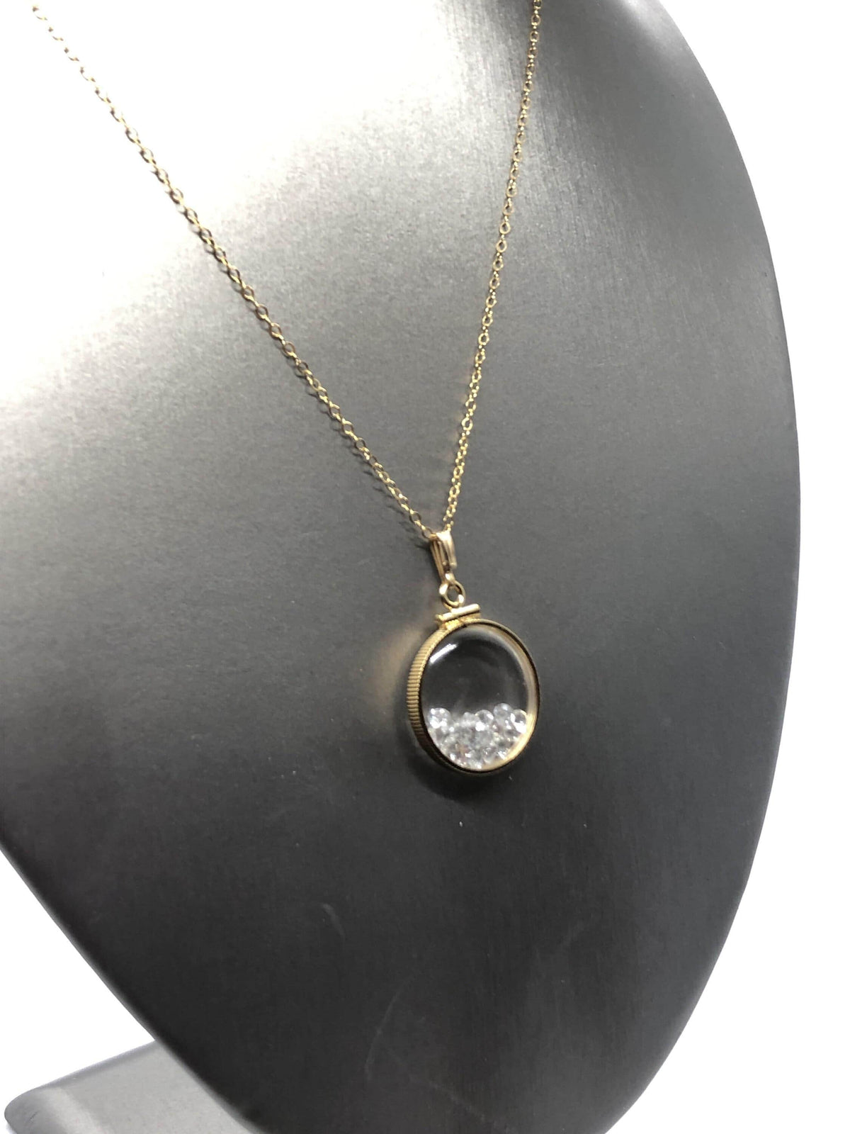Handmade white topaz shaker locket 14k gold filled w/beautiful april birthstone,you can custom create one for mother’s day