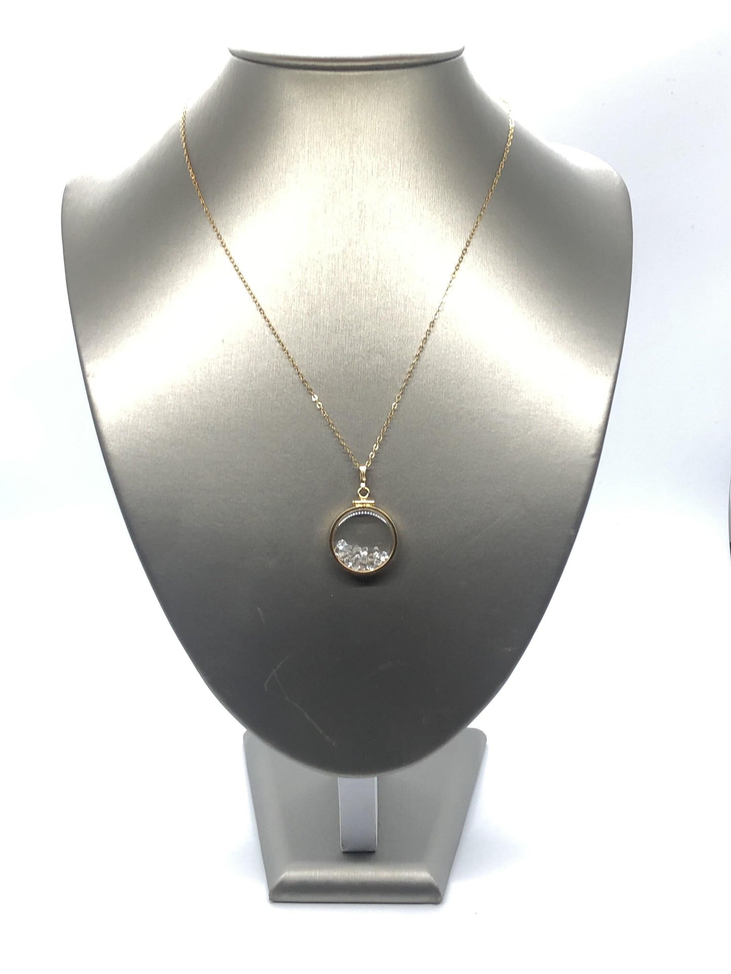 Handmade white topaz shaker locket 14k gold filled w/beautiful april birthstone,you can custom create one for mother’s day