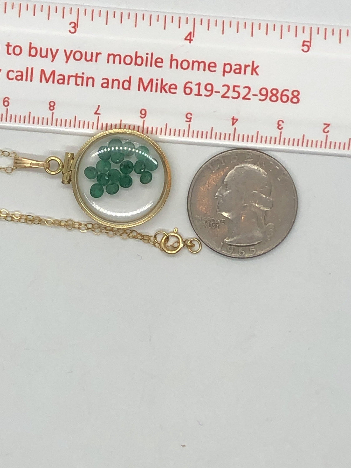Vintage emerald shaker locket 12k gold filled with beautiful may birthstone, new old stock, customer can custom create for mother’s day
