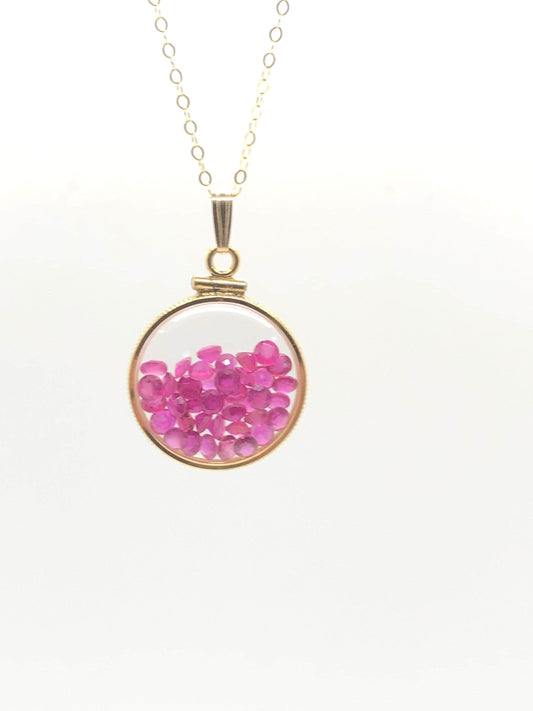 Custom made 40 ruby vintage shaker locket 12k gold filled, 50 year old new stock,  20mm.