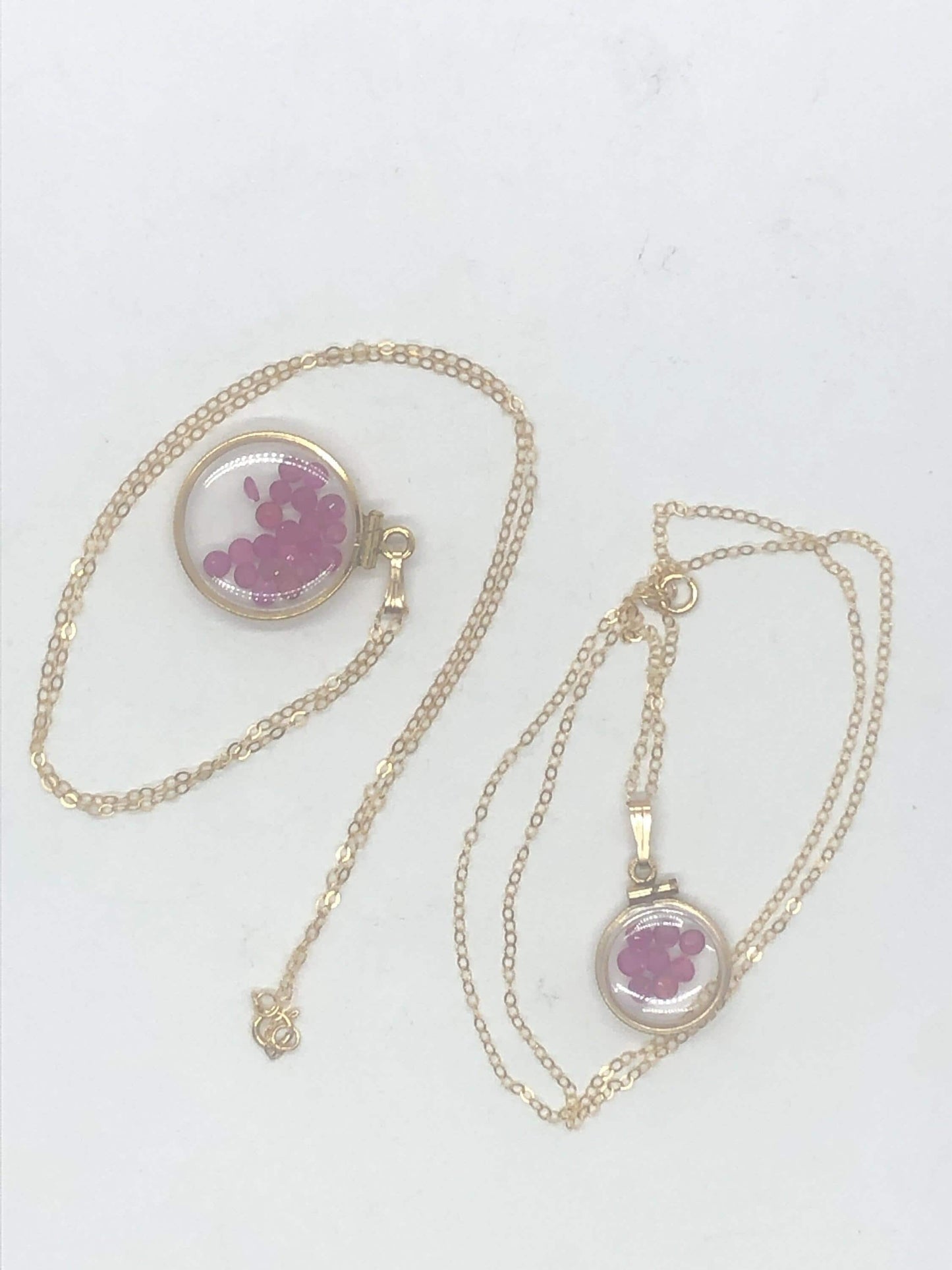 Custom made 40 ruby vintage shaker locket 12k gold filled, 50 year old new stock,  20mm.