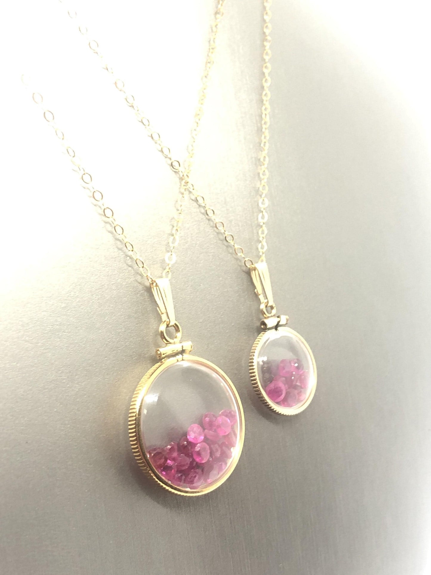 Custom made 40 ruby vintage shaker locket 12k gold filled, 50 year old new stock,  20mm.