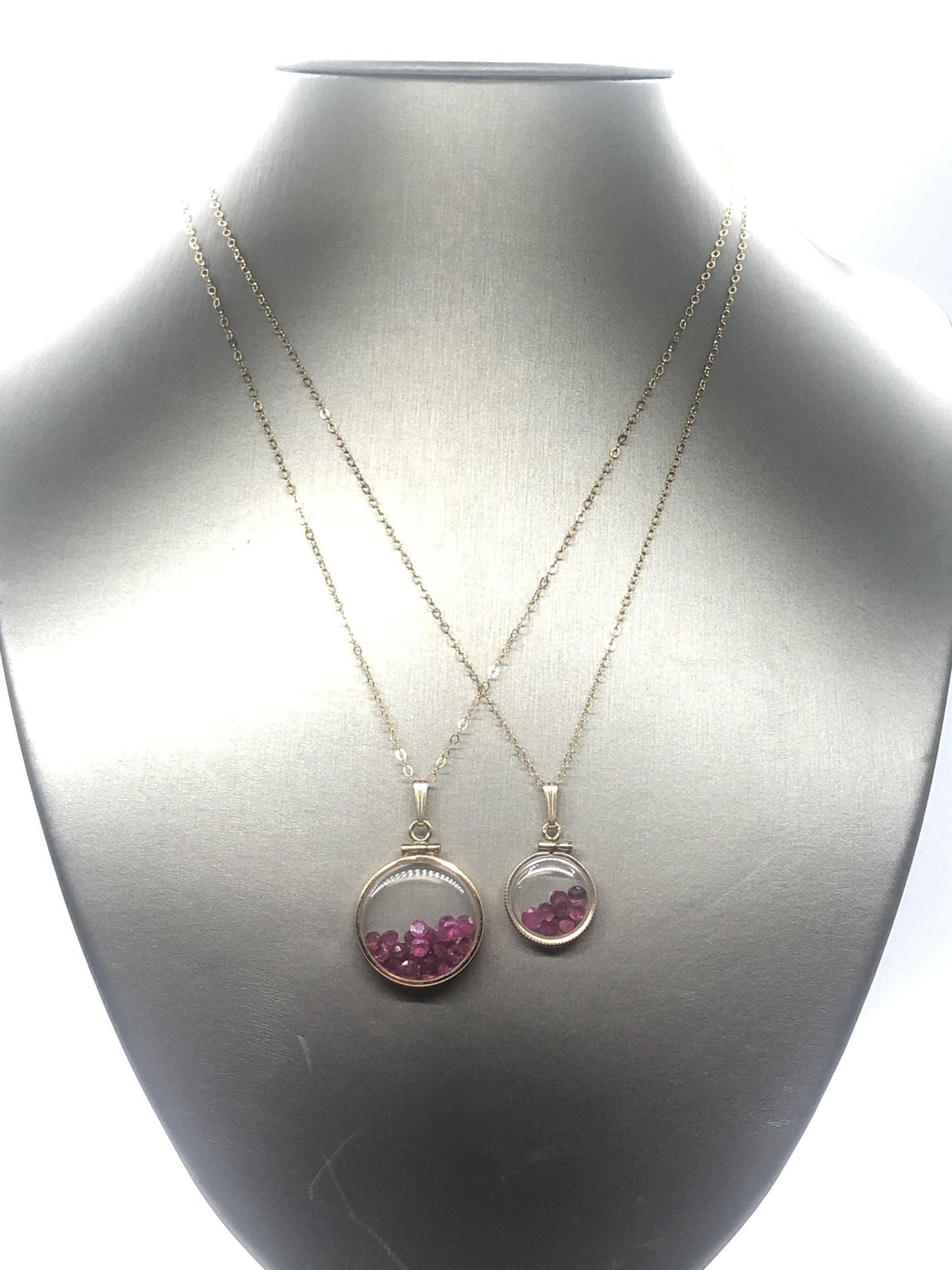 Custom made 40 ruby vintage shaker locket 12k gold filled, 50 year old new stock,  20mm.