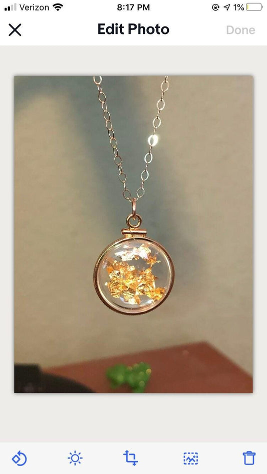 Vintage 12k gold filled locket with 23k gold inside hand made necklace