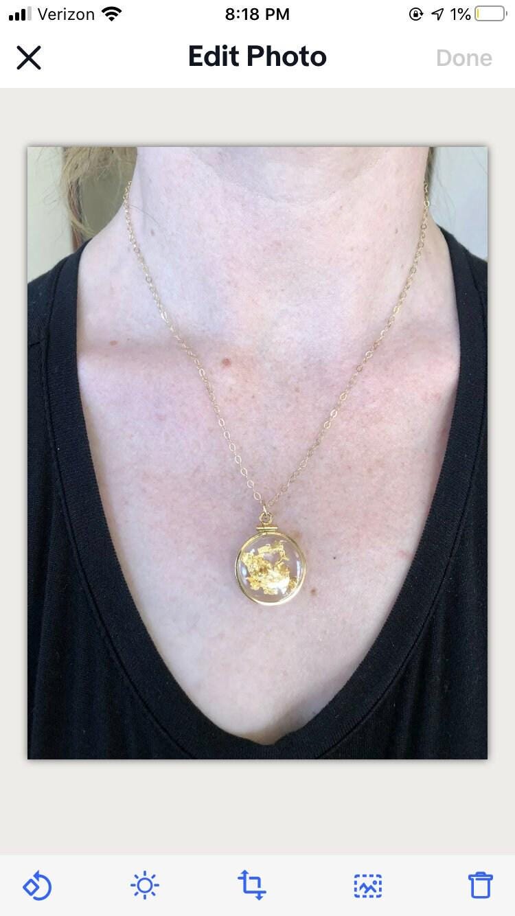 Vintage 12k gold filled locket with 23k gold inside hand made necklace