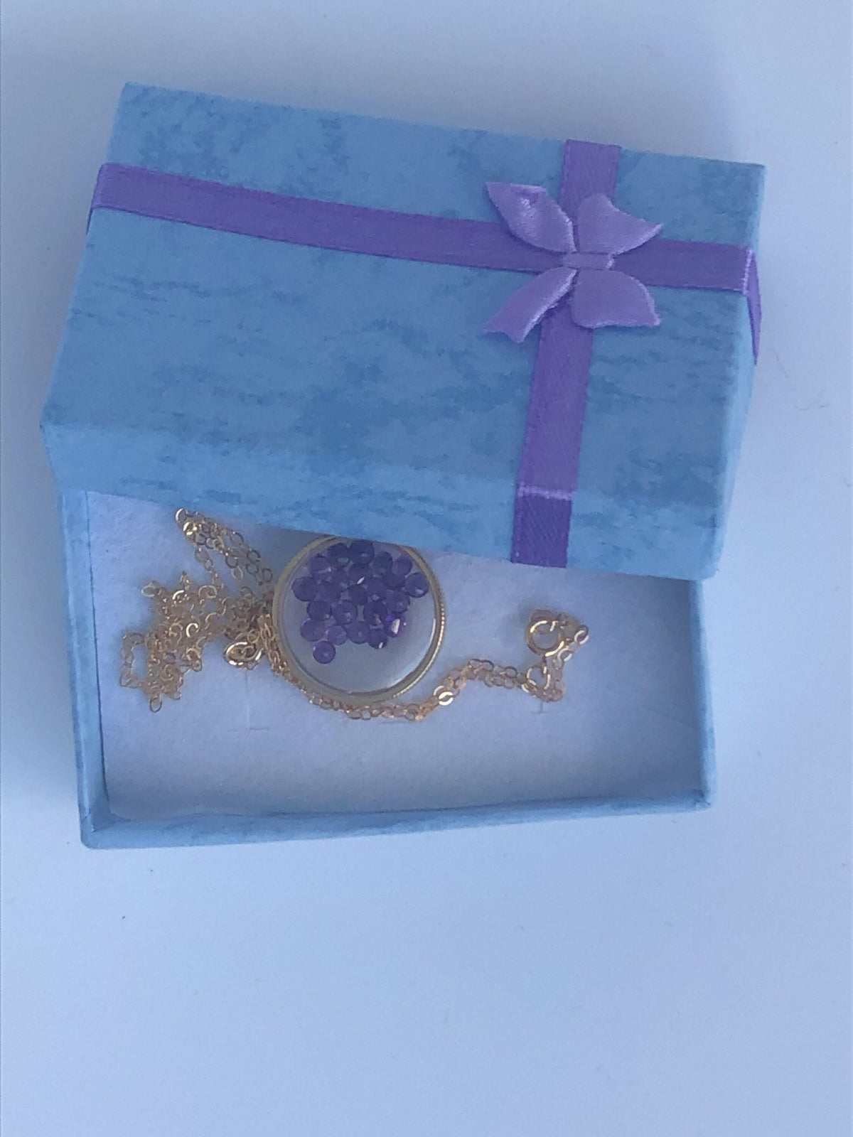 Handmade amethyst shaker locket 20mm gold filled with 24  genuine gems weighing 2.4 tcw, february birthstone, mother’s day you create