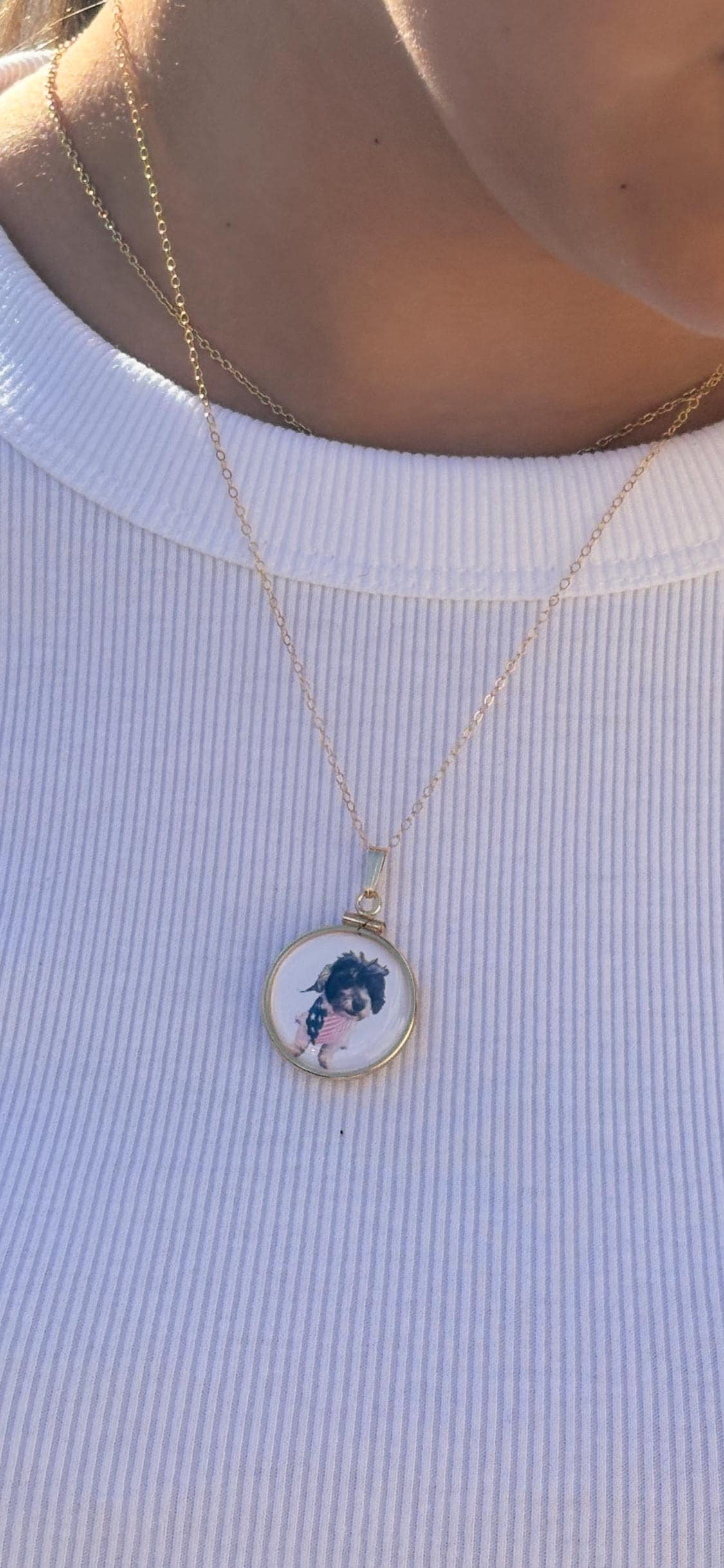 14k solid gold customizable pet, dog, cat, photo, fur, or keepsake locket add your pet's photo, fur, keepsake