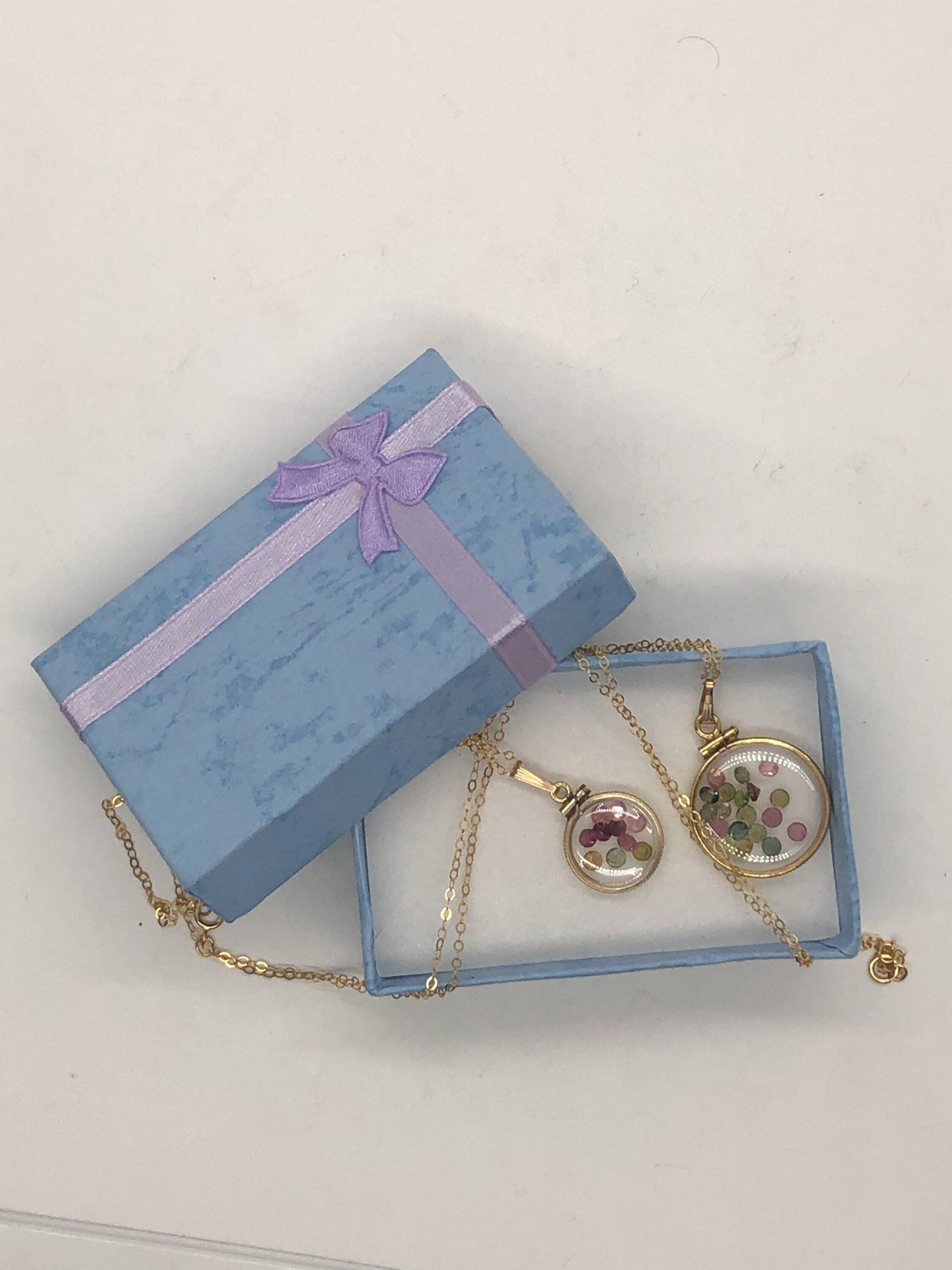 Vintage tourmaline shaker locket 12k gold filled, 50 year old new old stock,  20mm (2.1 tcw) or 15 mm ( 1.1 tcw)  october birthstone