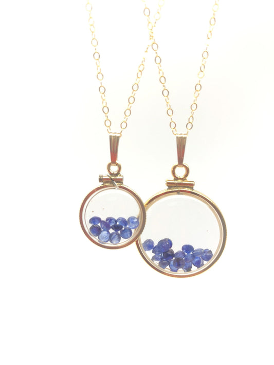 Vintage sapphire shaker locket 12k gold filled, 50 year old new stock,  20mm or 15 mm september birthstone, mother's day