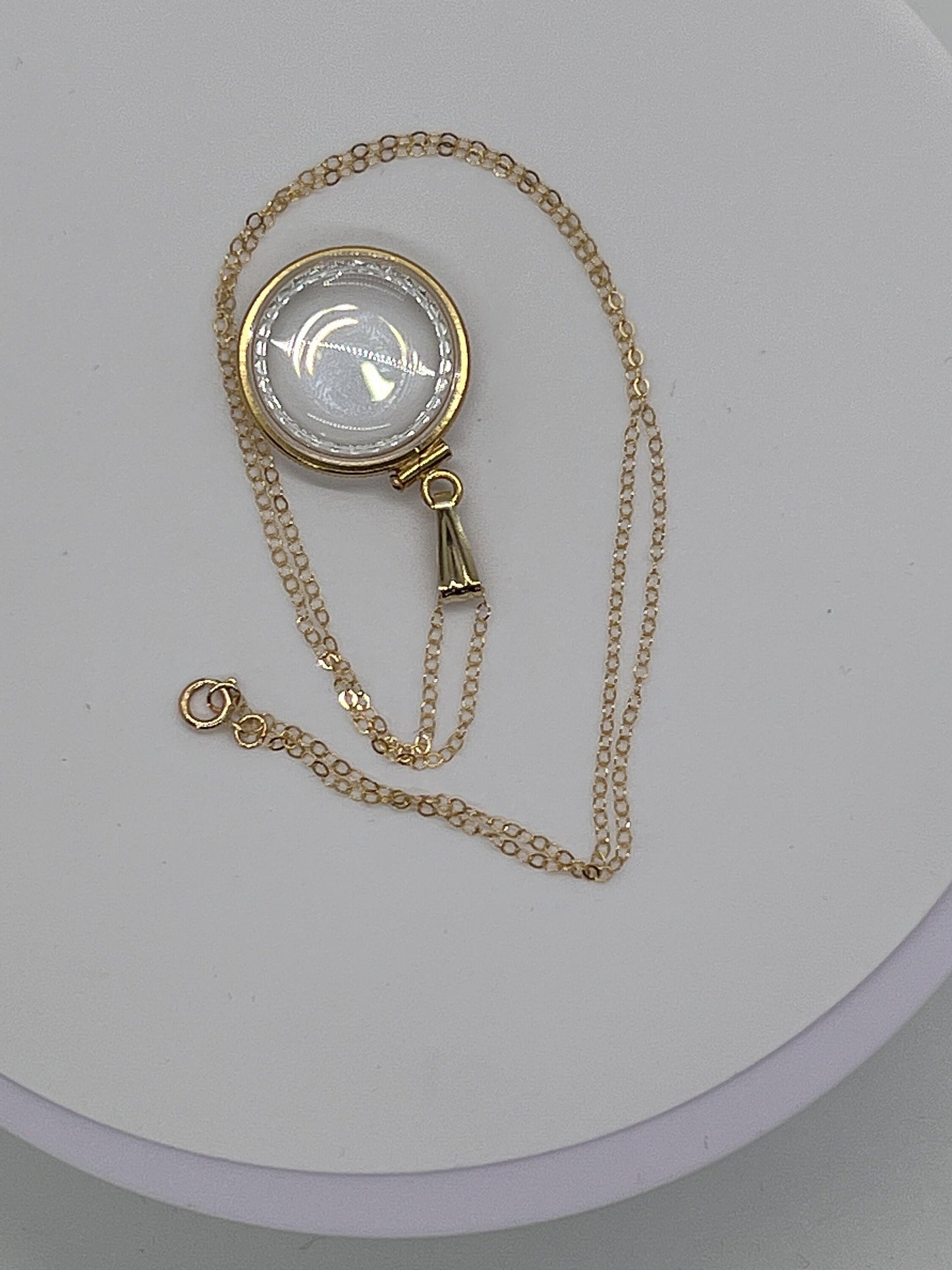 14k solid gold diamond edge empty 22 mm handmade shaker locket w/ free  small  screw driver waiting for your little treasures, with chain