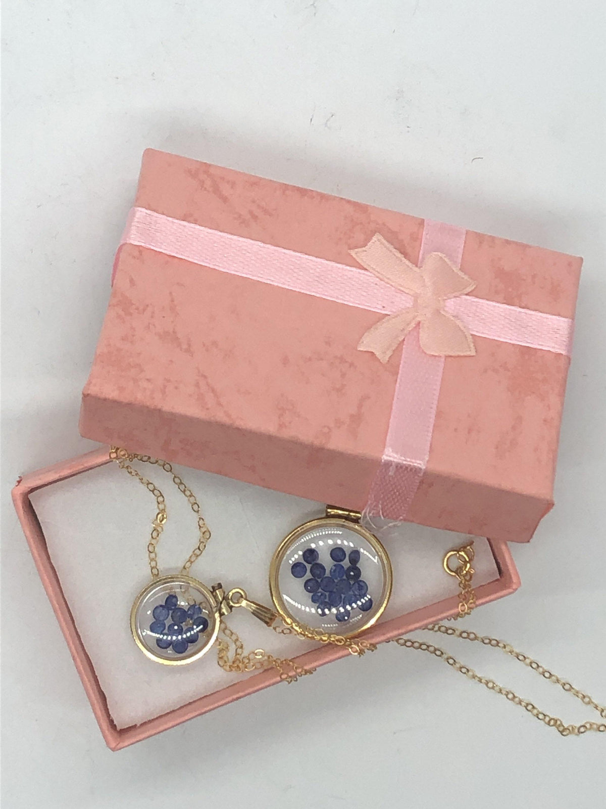 Vintage sapphire shaker locket 12k gold filled, 50 year old new stock,  20mm or 15 mm september birthstone, mother's day