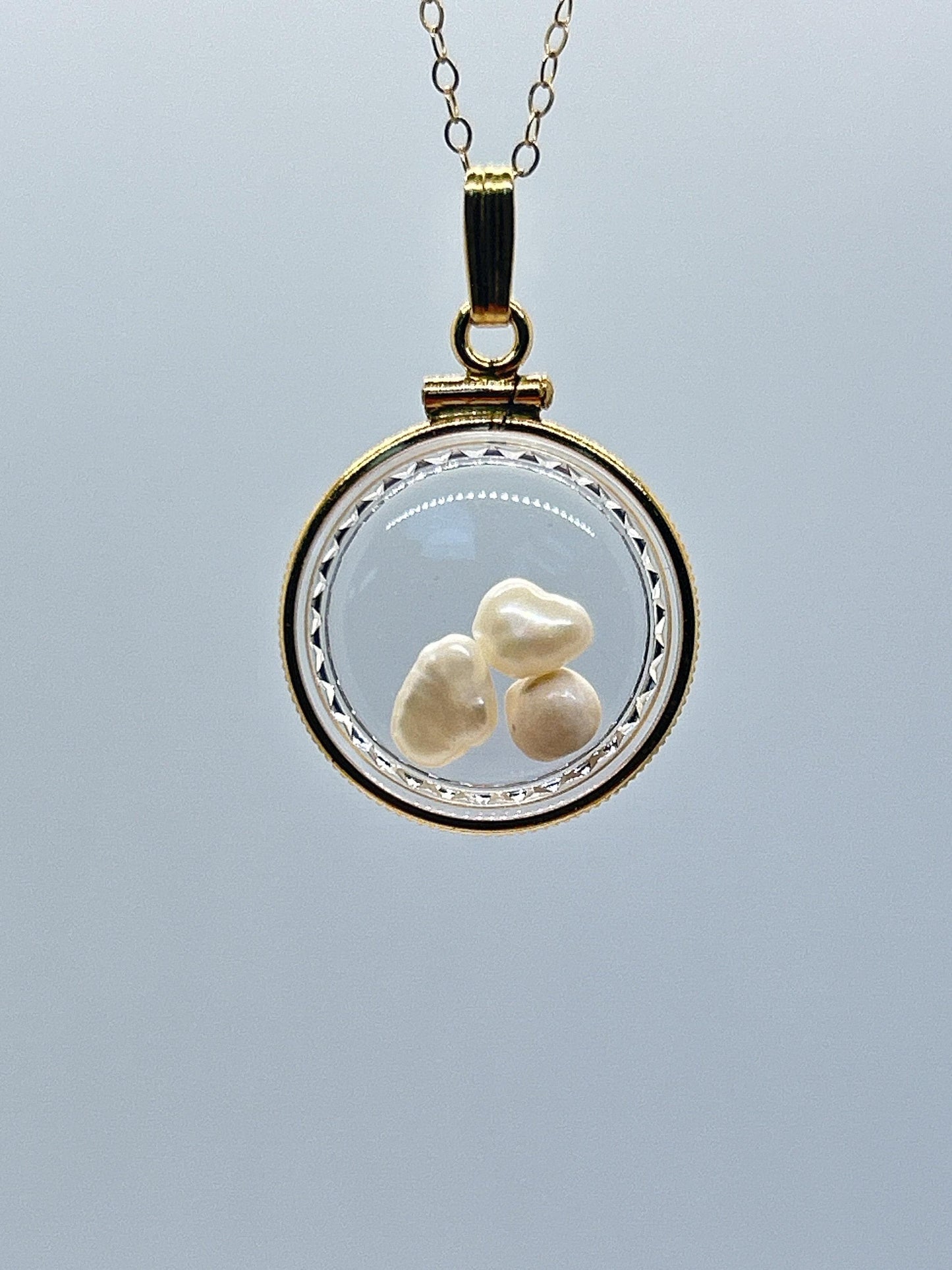 Vintage sapphire shaker locket 12k gold filled, 50 year old new stock,  20mm or 15 mm september birthstone, mother's day