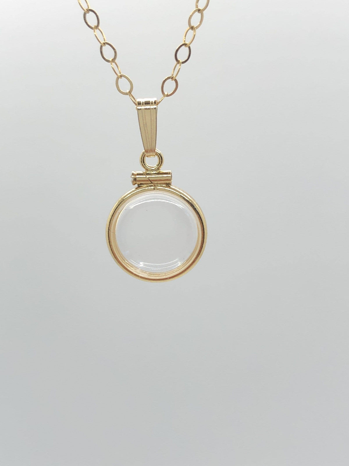 12.5mm Solid 14K Gold Shaker Locket for Tiny Keepsakes
