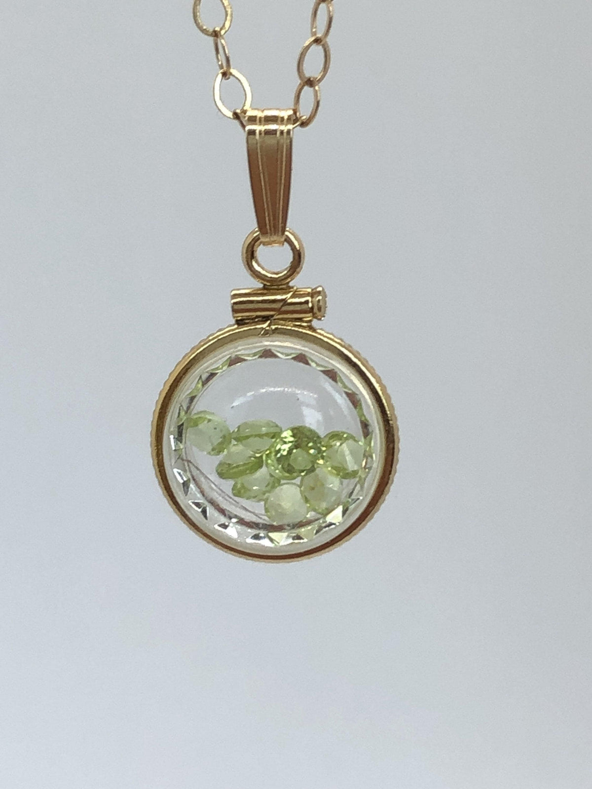 Solid 14K Gold 12.5mm Diamond-Edge Shaker Locket for Tiny Keepsakes